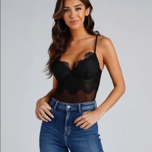Black lace bodysuit